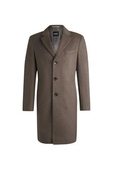 Cappotto slim fit in lana vergine e cashmere tortora Hugo Boss | 50525739252